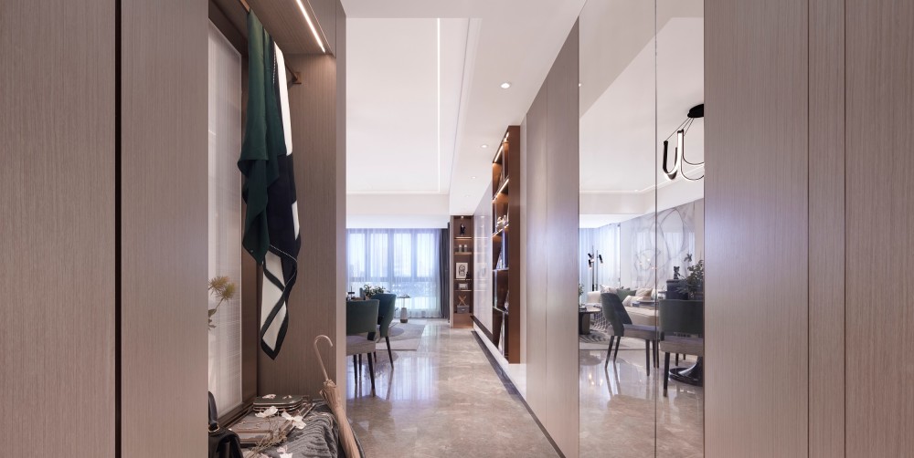 轻奢风格室内家装案例效果图-玄关 轻奢风格室内家装案例效果图-玄关