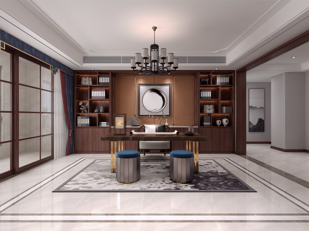 新中式别墅大宅装修设计-书房 新中式别墅大宅装修设计-书房