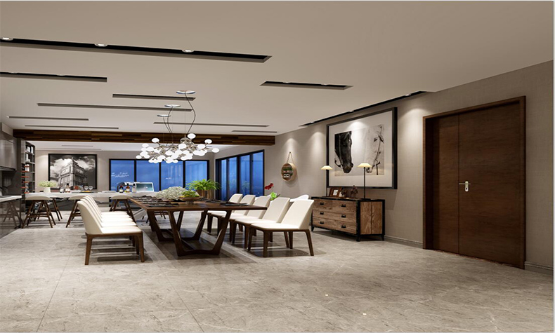 现代简约风格别墅装修设计效果图-泷景花园别墅365平米-别墅餐厅装修设计 现代简约风格别墅装修设计效果图-泷景花园别墅365平米-别墅餐厅装修设计