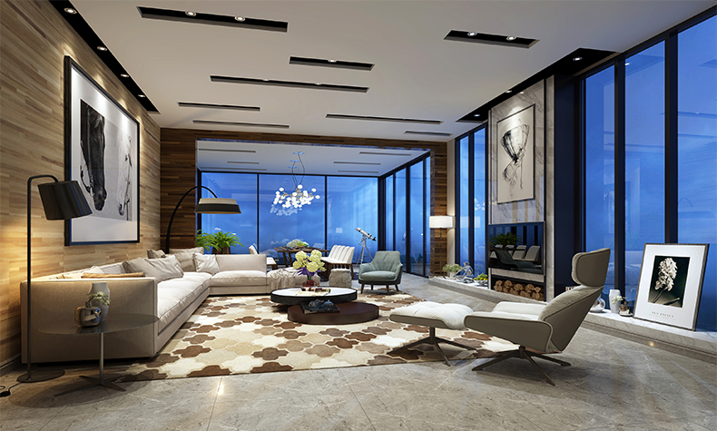 现代简约风格别墅装修设计效果图-泷景花园别墅365平米-别墅客厅装修设计 现代简约风格别墅装修设计效果图-泷景花园别墅365平米-别墅客厅装修设计
