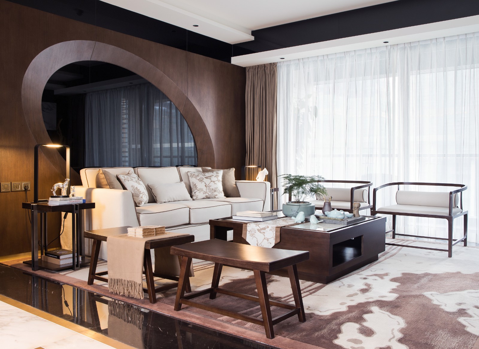 新中式风格室内设计家装案例-客厅 新中式风格室内设计家装案例-客厅