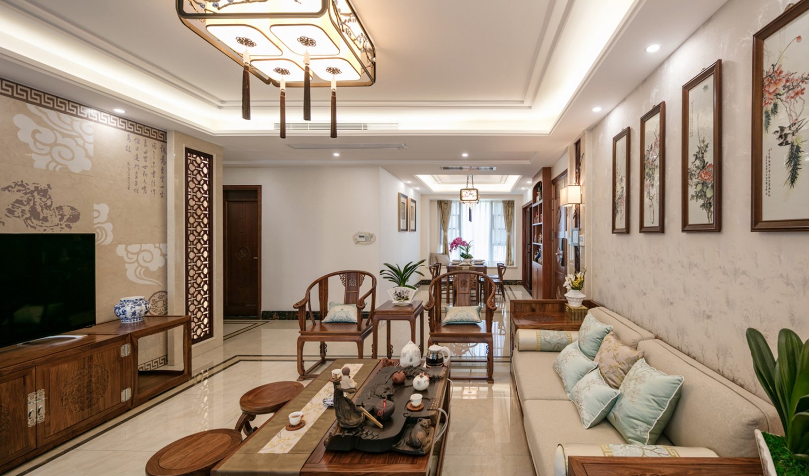 新中式风格家装设计室内装修效果图-客厅 新中式风格家装设计室内装修效果图-客厅